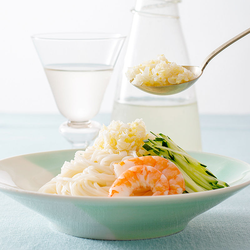 えびときゅうりのねぎ塩あえ麺