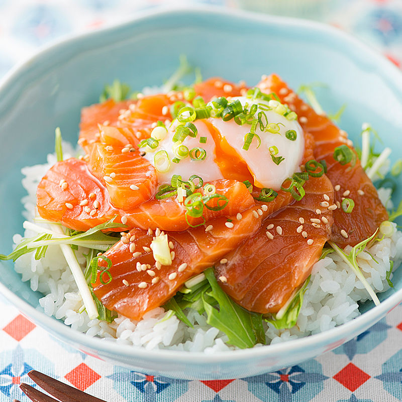 柚子こしょう風味サーモン丼