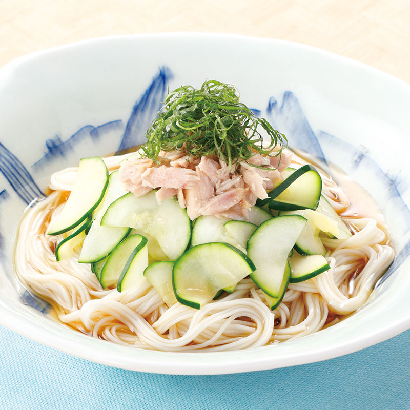 ズッキーニのぶっかけそうめん