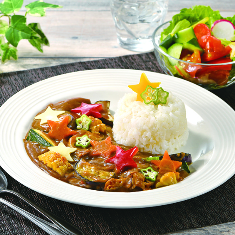 星トッピングの夏野菜カレー