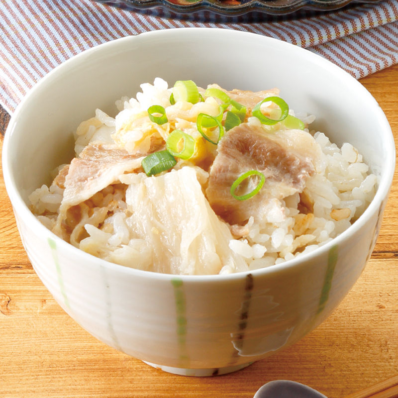 豚肉と白菜漬けの炊き込みご飯