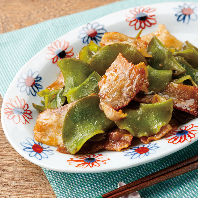 めかぶと豚肉の焼きたれ炒め