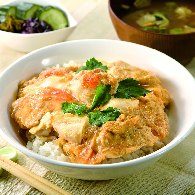 サラダチキンで親子丼