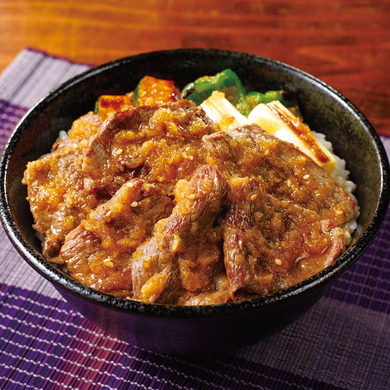 梨のたれで焼肉丼