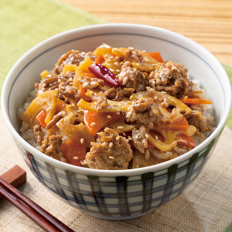 ひき肉のおかずきんぴら丼