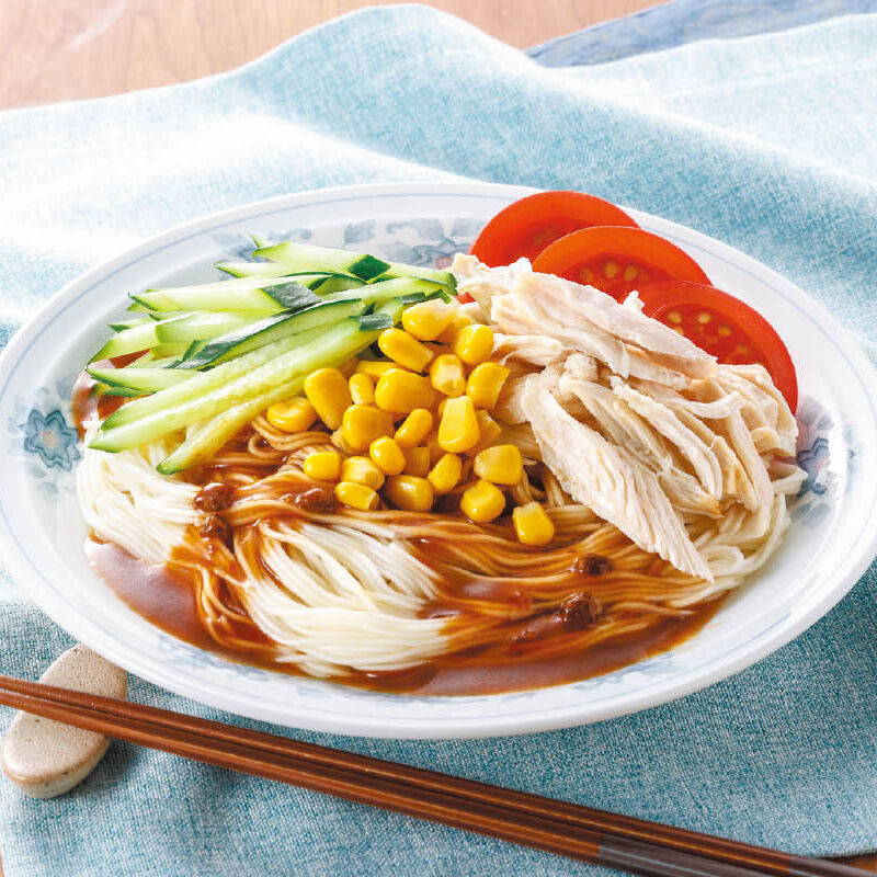 麻婆豆腐の素で簡単！具沢山そうめん