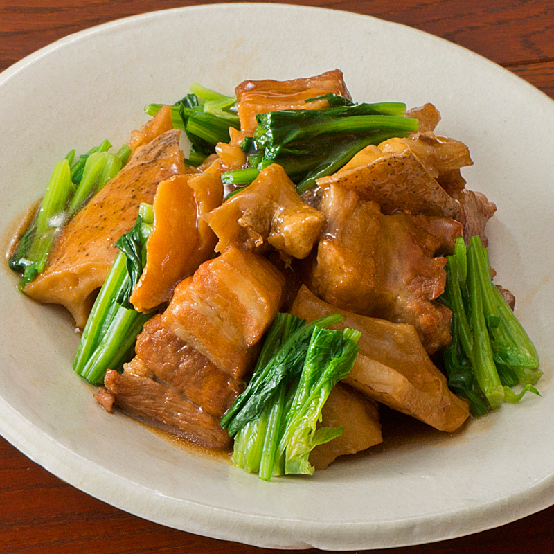 たたきしょうがとれんこん、豚肉の角煮