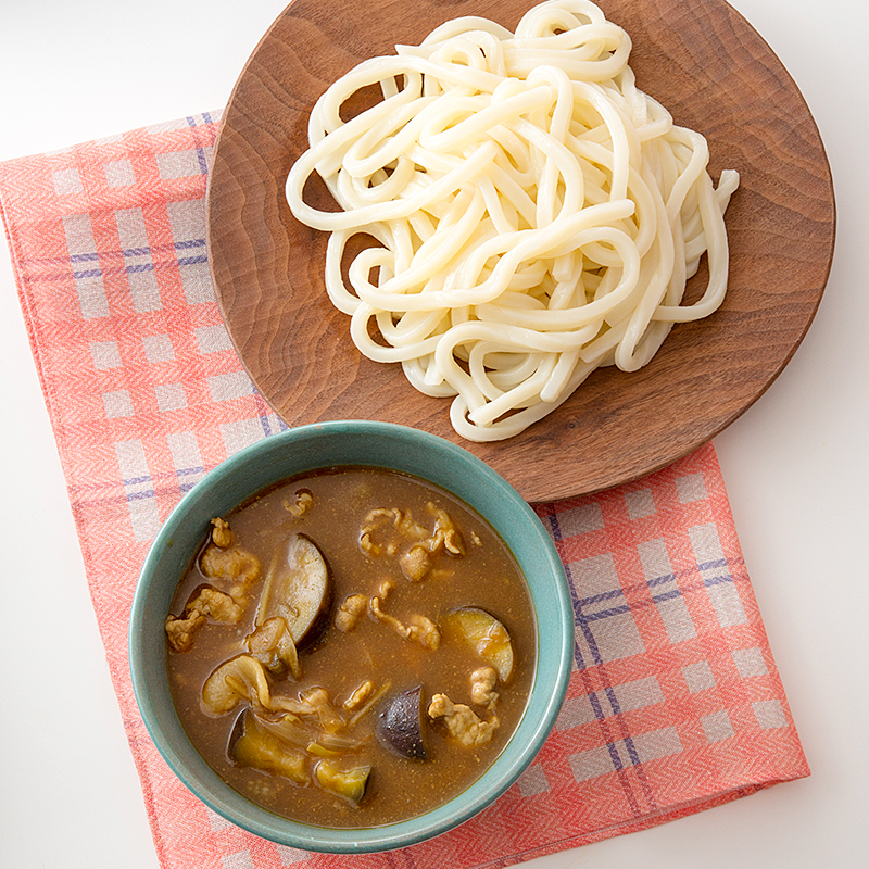 なすと豚肉のカレーつけ麺