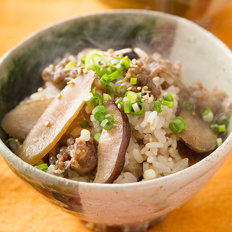 牛肉とごぼうの混ぜご飯