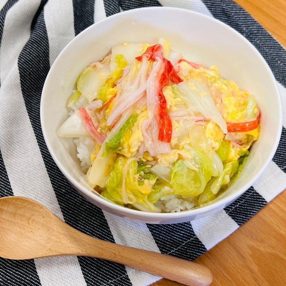 白菜とかに玉のとろとろ丼